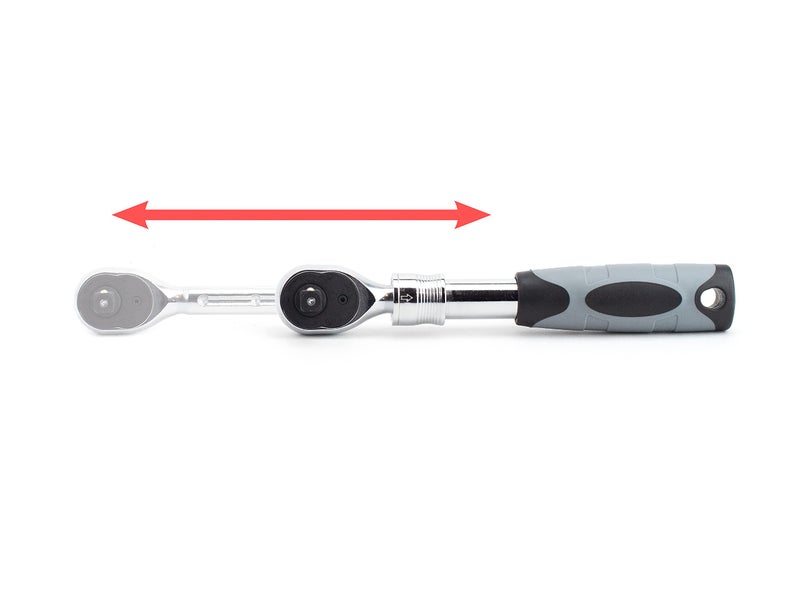 VCT 3pc Extendable Long Handle Socket Ratchet Set CRV 1/4", 3/8". and 1/2" drive - Image 3